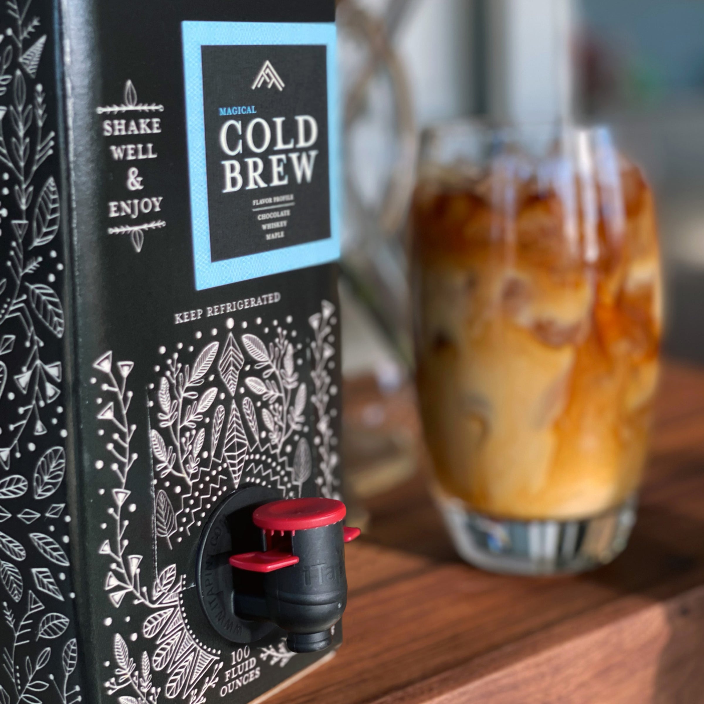 Afficionado Coffee Roasters Magical Cold Brew ready to drink beverage bag in box, like a box of wine, but with cold brew